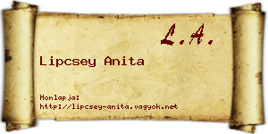Lipcsey Anita névjegykártya