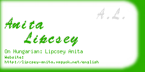 anita lipcsey business card